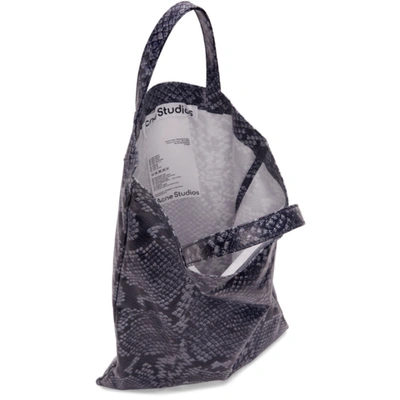 Shop Acne Studios Navy And White Python Print Tote In Black/white