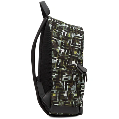 Shop Fendi Green & Black Camouflage Nylon Backpack In F0x93 Nero+