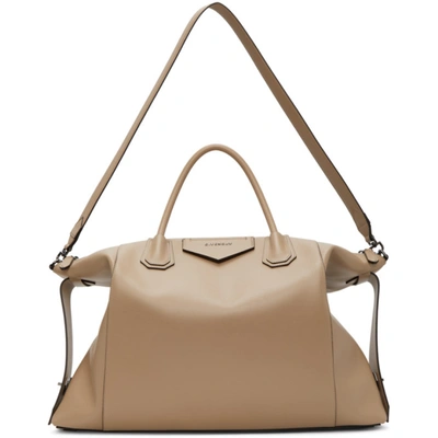 Shop Givenchy Beige Large Soft Antigona Bag In 285-sand