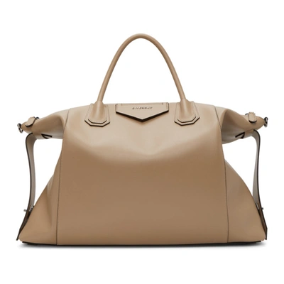 Shop Givenchy Beige Large Soft Antigona Bag In 285-sand