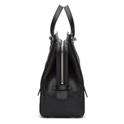 Shop Gucci Black ' Signature' Weekender Tote