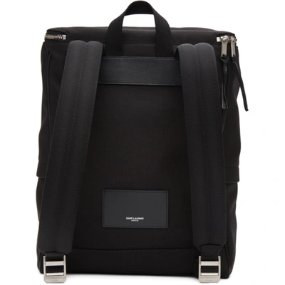 Shop Saint Laurent Black Canvas Sid Backpack In 1000 Black