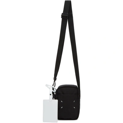 Shop Maison Margiela Black Canvas Mini Messenger Bag In T8013 Black
