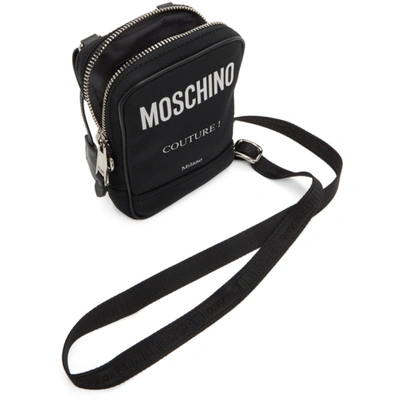 Shop Moschino Black Fantasy Print Messenger Bag In A2555 Black