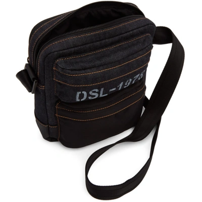 Shop Diesel Indigo & Black Sandrigo Messenger Bag In H1191 Indig