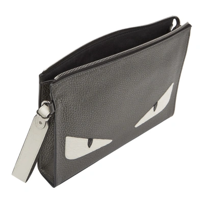 Shop Fendi Silver Bag Bugs Pouch In F1bhn Graph