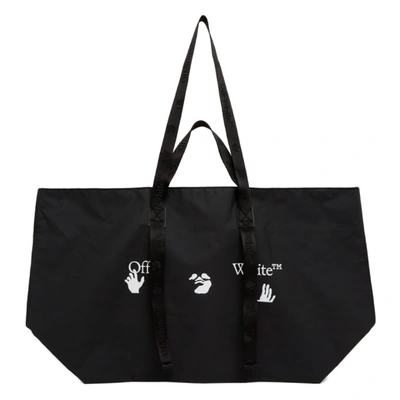 Shop Off-white Black Pvc Logo Tote In 1001 Blkwhi