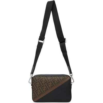 Shop Fendi Black & Brown 'forever ' Camera Bag In F199b Blkto