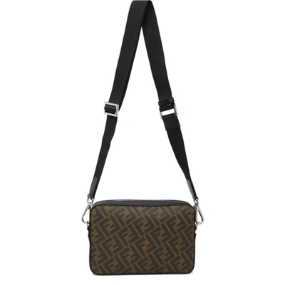 Shop Fendi Black & Brown 'forever ' Camera Bag In F199b Blkto