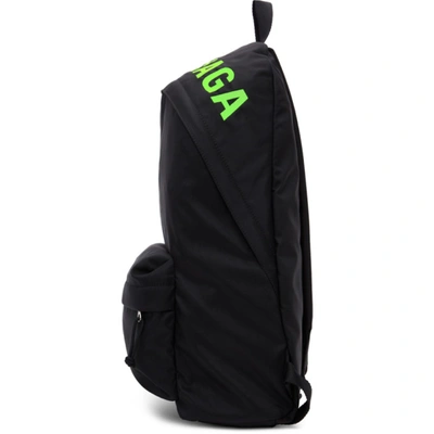 Shop Balenciaga Black & Green Wheel Backpack In 1068 Blk/bl