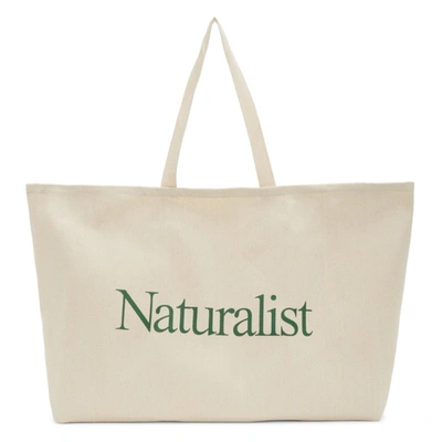 Shop Museum Of Peace And Quiet Beige Twill 'naturalist' Tote In Naturalcanv