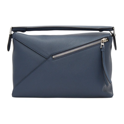 Shop Loewe Blue Large Puzzle Edge Messenger Bag In 6969 Indigo