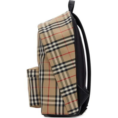 Shop Burberry Beige Check Jett Backpack In Archive Beige