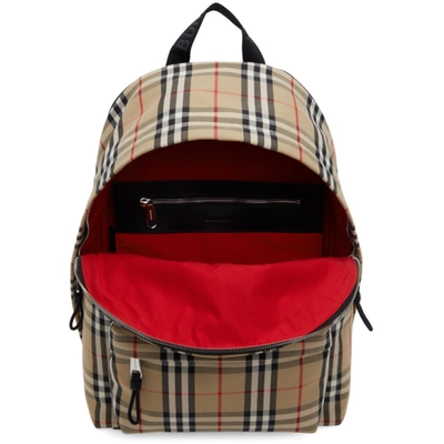 Shop Burberry Beige Check Jett Backpack In Archive Beige