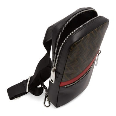 Shop Fendi Black & Red 'forever ' Messenger Bag In F19p9 Blkst