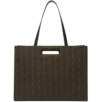 Shop Fendi Brown Forever  East/west 197 Tote In F199b Blkto