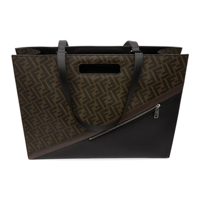 Shop Fendi Brown Forever  East/west 197 Tote In F199b Blkto
