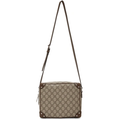 Gg Shoulder Bag With Leather Details In Beige