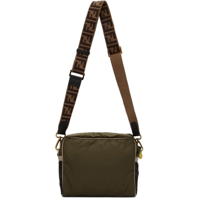 Shop Fendi Khaki And Brown Medium Messenger Bag In F1bhw Milit