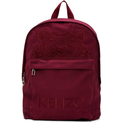 Shop Kenzo Purple Canvas Kampus Tiger Backpack In 25 Magenta