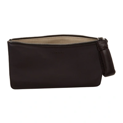 Shop Lemaire Brown A5 Pouch In 490 Dark Chocolate