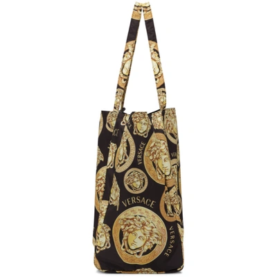 Shop Versace Black Medusa Amplified Tote In 5b00v Blkgl