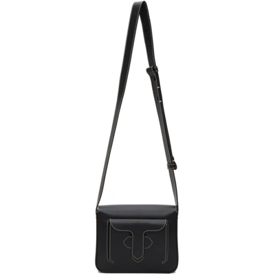 Shop Maison Margiela Black Leather Stitch Small Messenger Bag In T8013 Black