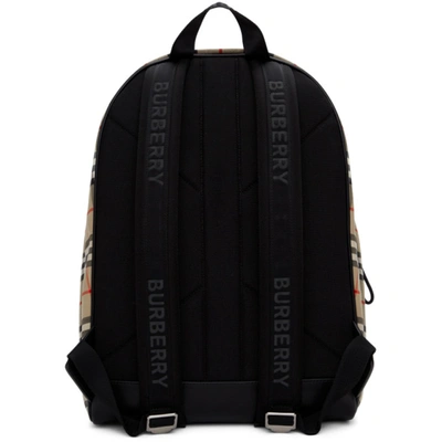 Shop Burberry Beige Check Jett Backpack In Beige A7028
