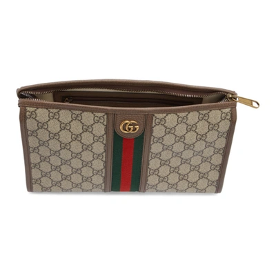 Shop Gucci Beige Gg Ophidia Pouch In 8745 Beige