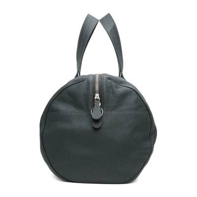 Shop Maison Margiela Grey Leather Duffle Bag In T8085 Castl