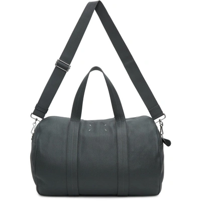 Shop Maison Margiela Grey Leather Duffle Bag In T8085 Castl