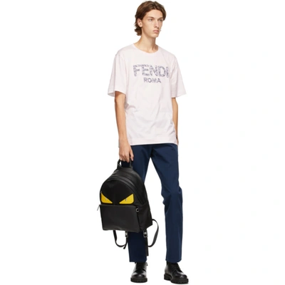 Shop Fendi Black & Yellow Bag Bugs Backpack In F0r2a Black