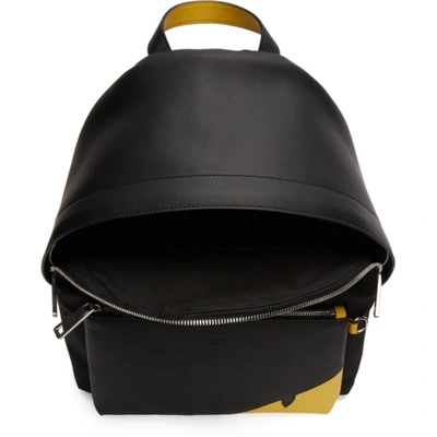 Shop Fendi Black Bag Bugs Mono Eye Backpack In F0r2a Blkye