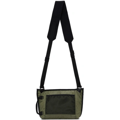 Shop Acne Studios Khaki Logo Plaque Belt Messenger Bag In Khakigreen