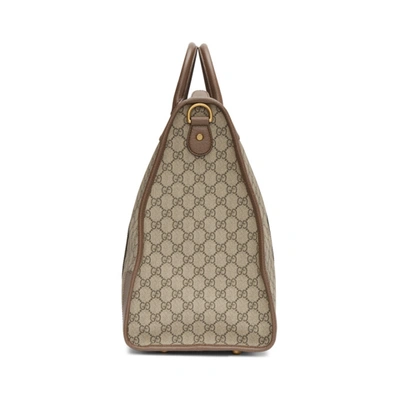 Shop Gucci Beige Gg Ophidia Duffle Bag In 8340 Beige
