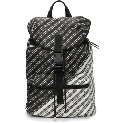 Shop Givenchy Black & White Chain Backpack In 004 Black/w
