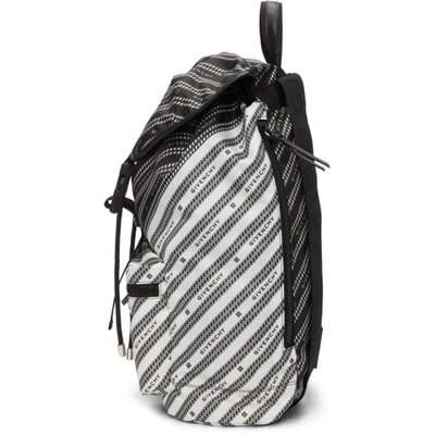 Shop Givenchy Black & White Chain Backpack In 004 Black/w