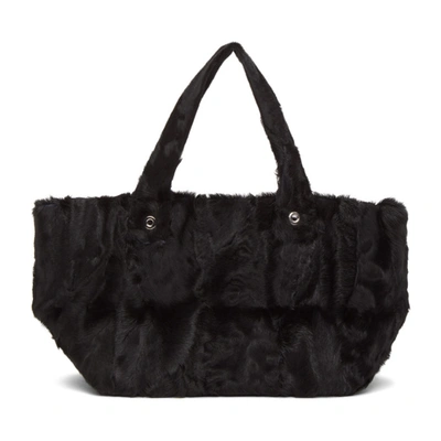 Shop Ludovic De Saint Sernin Black Shearling Purssy Tote