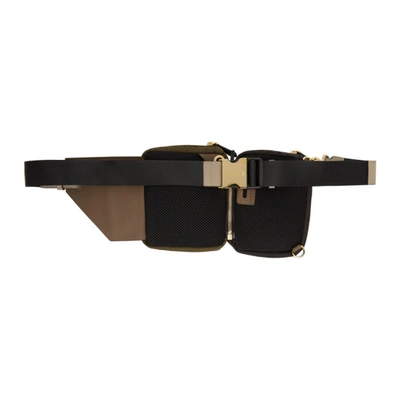 Shop Fendi Green & Black Canvas Multi Pouch 'forever ' Belt Bag In F1bhw