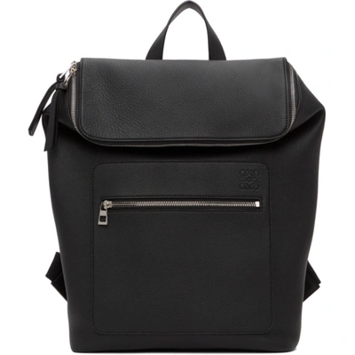 Shop Loewe Black Slim Goya Backpack In 1100 Black