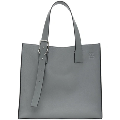 Shop Loewe Grey Buckle Tote In 1560 Gunmet