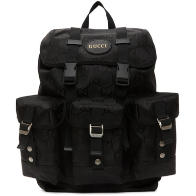 Shop Gucci Black Off The Grid Gg Eco Backpack In 1000 Blk/bl