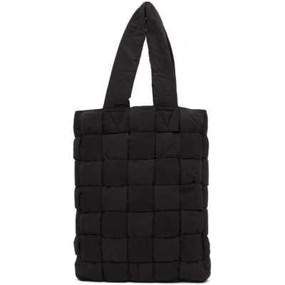 Shop Bottega Veneta Black Padded Nylon Tote In 8803 Black