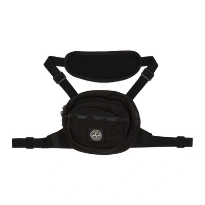 Shop Stone Island Black Harness Bag In V0029 Black