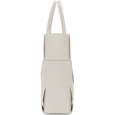 Shop Bottega Veneta White Maxi Intrecciato Tote In 9007 White