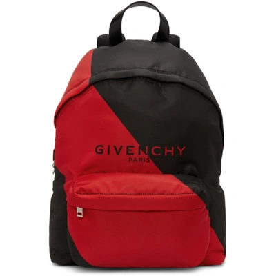 Shop Givenchy Black And Red Urban Backpack In 009-black/r