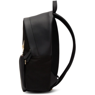 Shop Fendi Black Leather Bag Bugs Backpack In F0kur Black