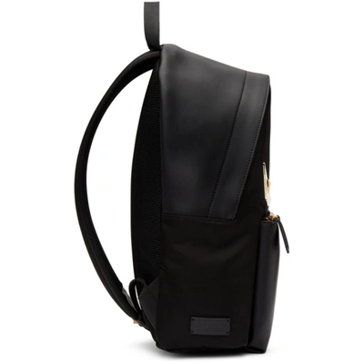 Shop Fendi Black Leather Bag Bugs Backpack In F0kur Black