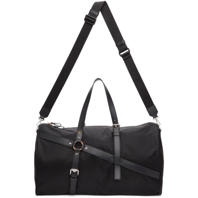 Shop Versace Black Bondage Duffle Bag In 1b00l Black