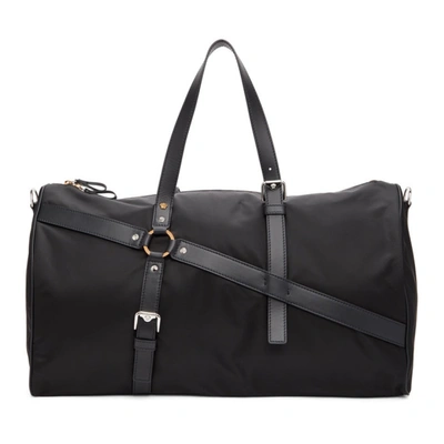 Shop Versace Black Bondage Duffle Bag In 1b00l Black